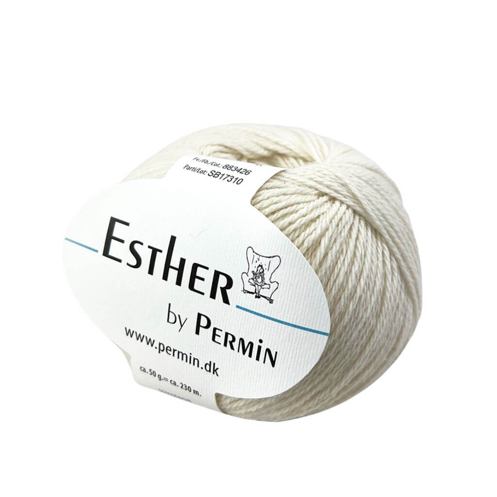 Permin Esther, Farbe 26 Wollweiß – Baumwolle und Schurwolle bei Lieblingsgarn