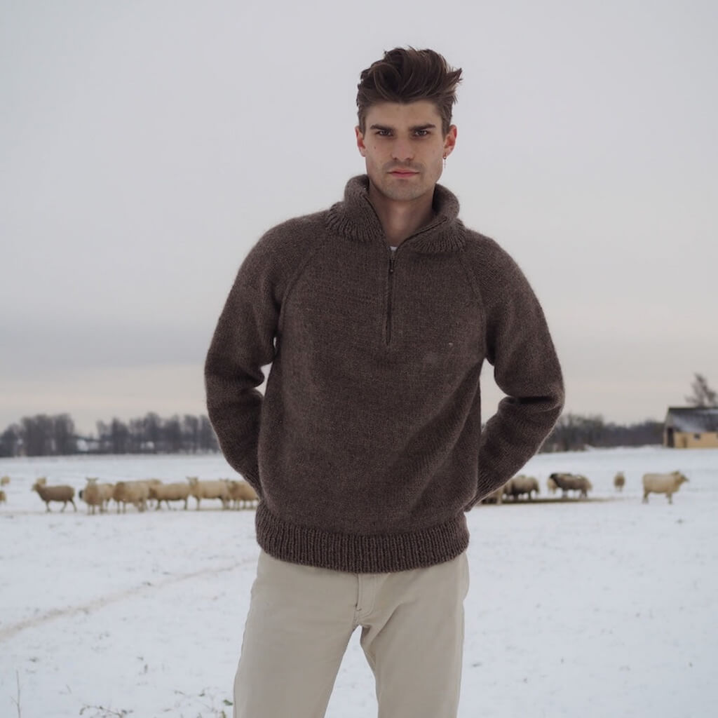 PetiteKnit Pattern Männer Pullover Zipper Sweater Strickanleitung - PetiteKnit (Heft) Lieblingsgarn