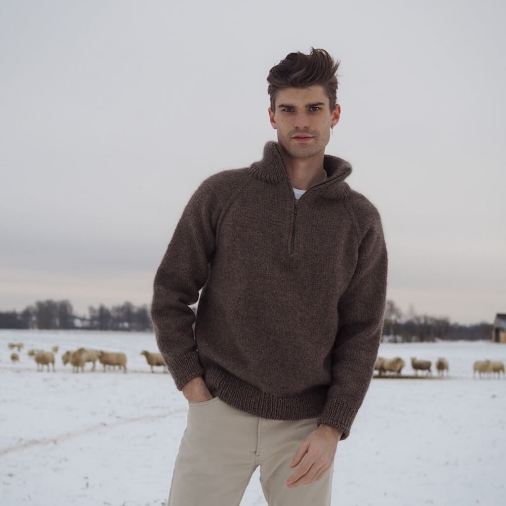 PetiteKnit Pattern Männer Pullover Zipper Sweater Strickanleitung - PetiteKnit (Heft) Lieblingsgarn