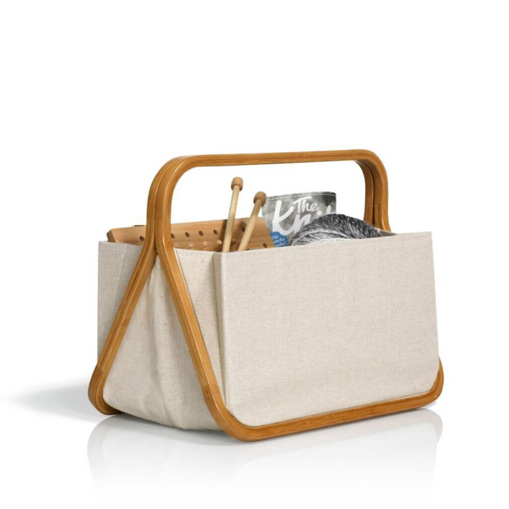 Prym Prym Fold &amp; Store Basket "Canvas &amp; Bamboo" Lieblingsgarn