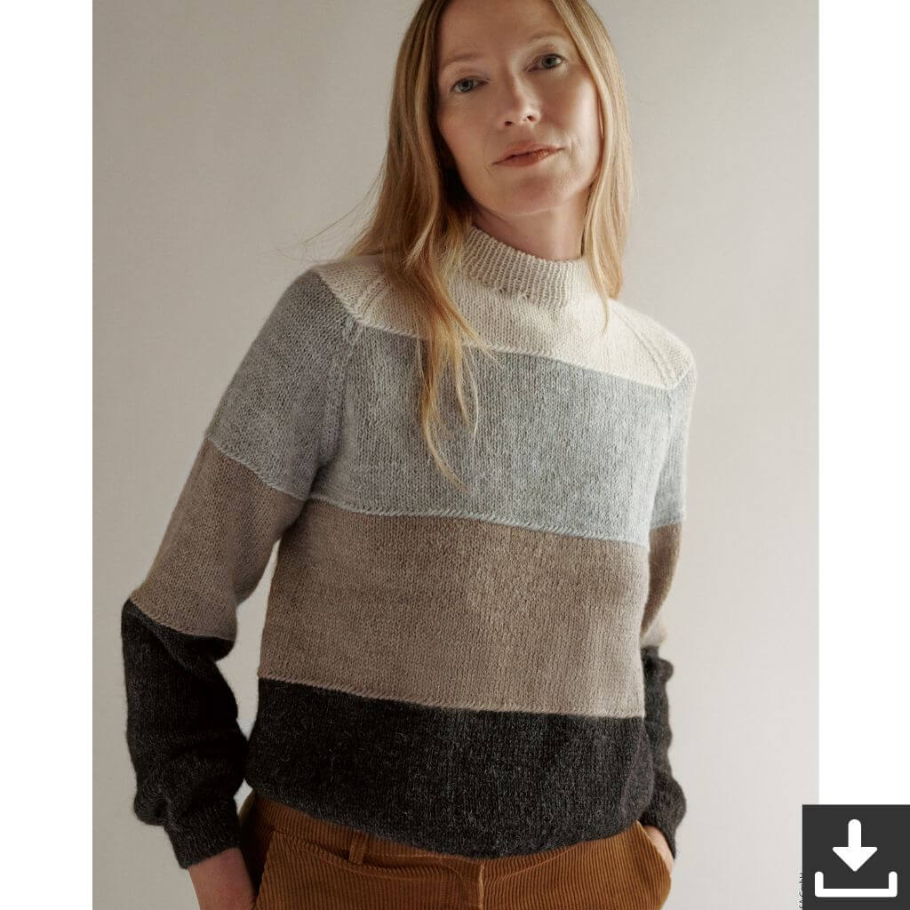 Lana Grossa Pattern Raglanpullover mit Blockstreifen Strickanleitung - Lana Grossa (PDF) bei bei bei bei bei Lieblingsgarn