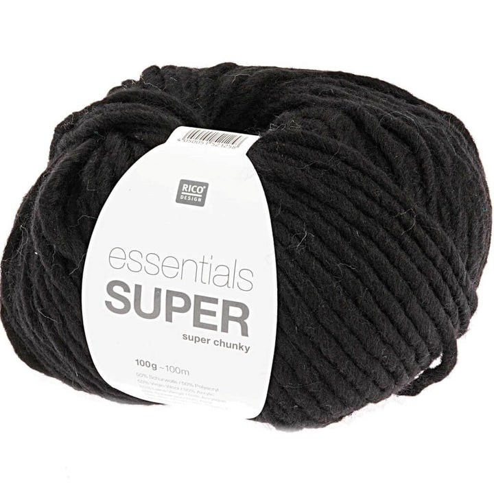 Rico Design 008 - Schwarz Rico Design Essentials Super Super Chunky - 100g Lieblingsgarn