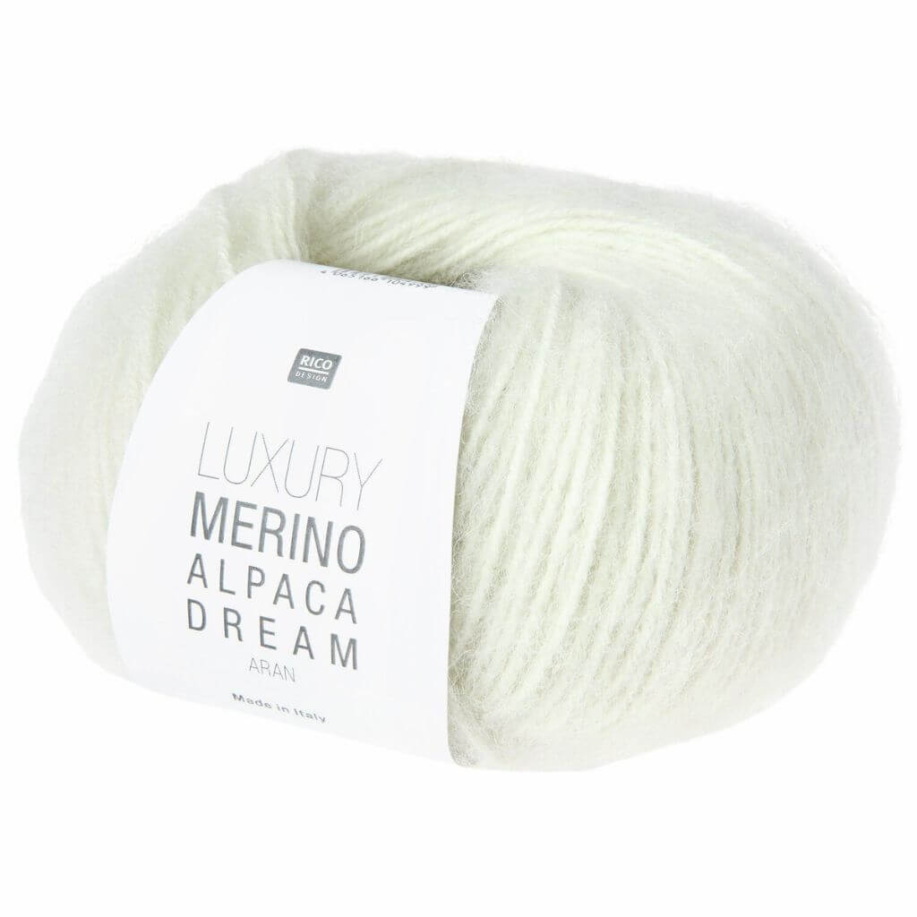 Rico Design Luxury Merino Alpaca Dream aran, Farbe 012 eisblau – Alpaka und Schurwolle bei Lieblingsgarn