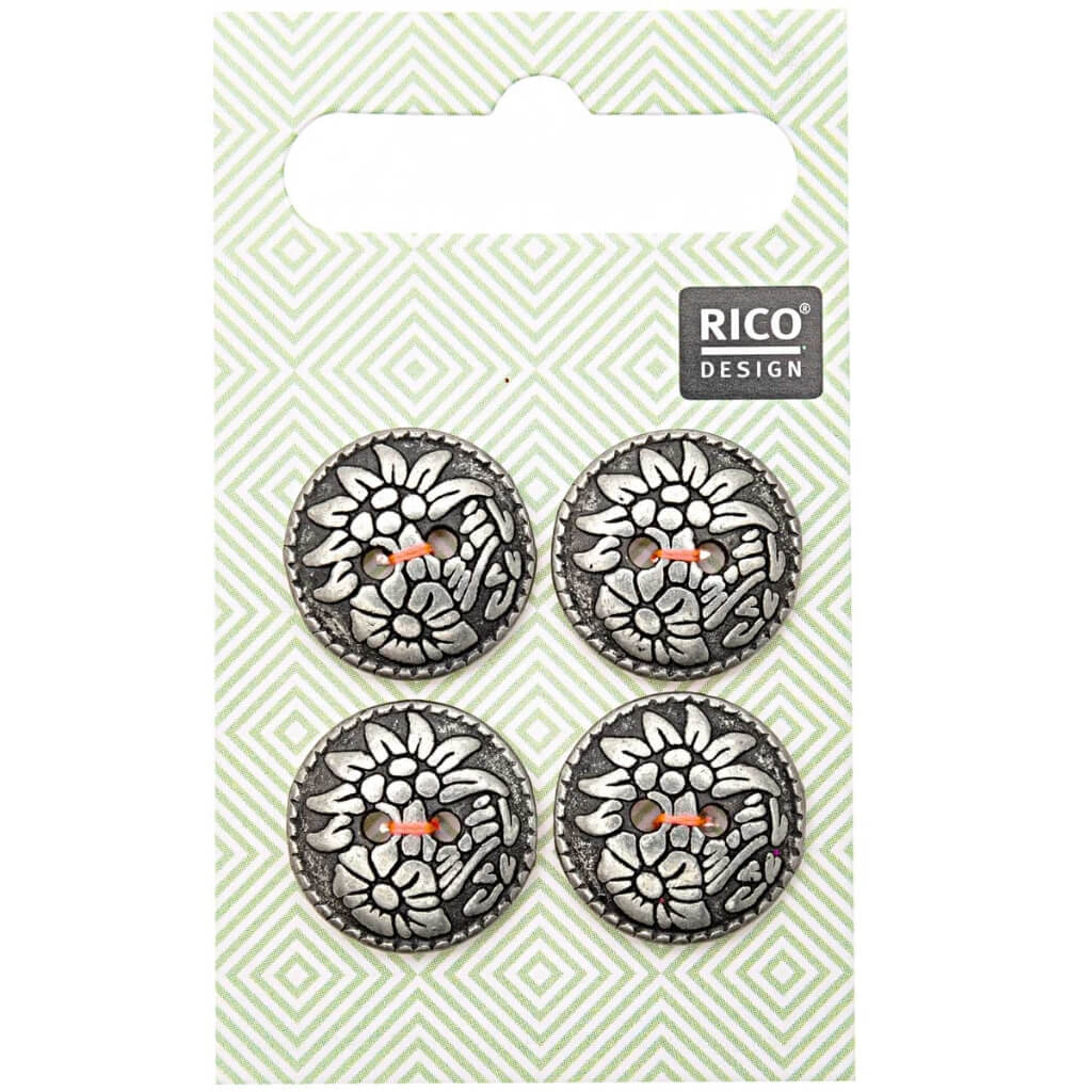 Rico Design Rico Design Trachtenknöpfe Blumen 17 mm Lieblingsgarn