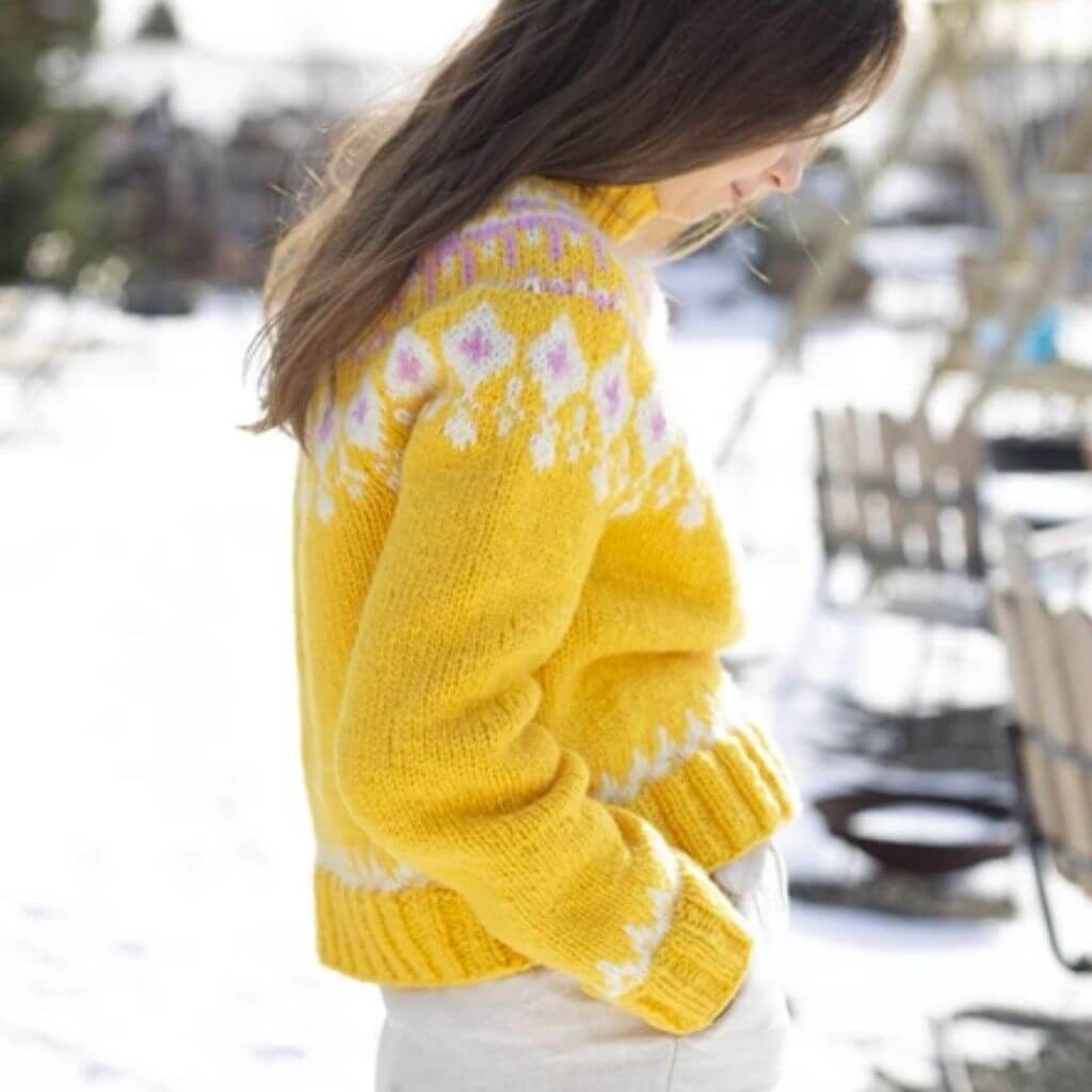 Jacquard Osterpullover Grynet Strickanleitung - Sandnes Garn (PDF)