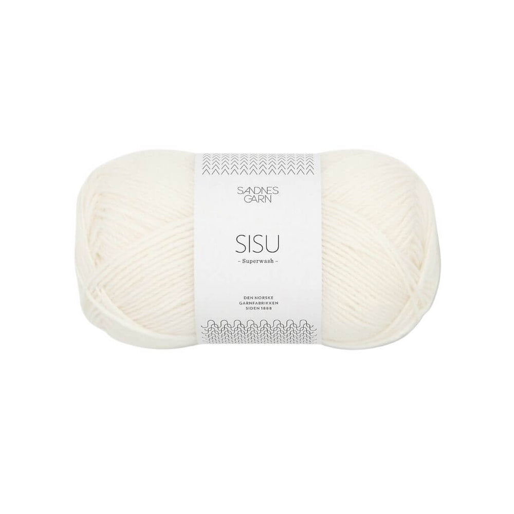 Sandnes Garn 1002 - Hvit Sandnes Garn Sisu 50 g - Sockenwolle Superwash Lieblingsgarn