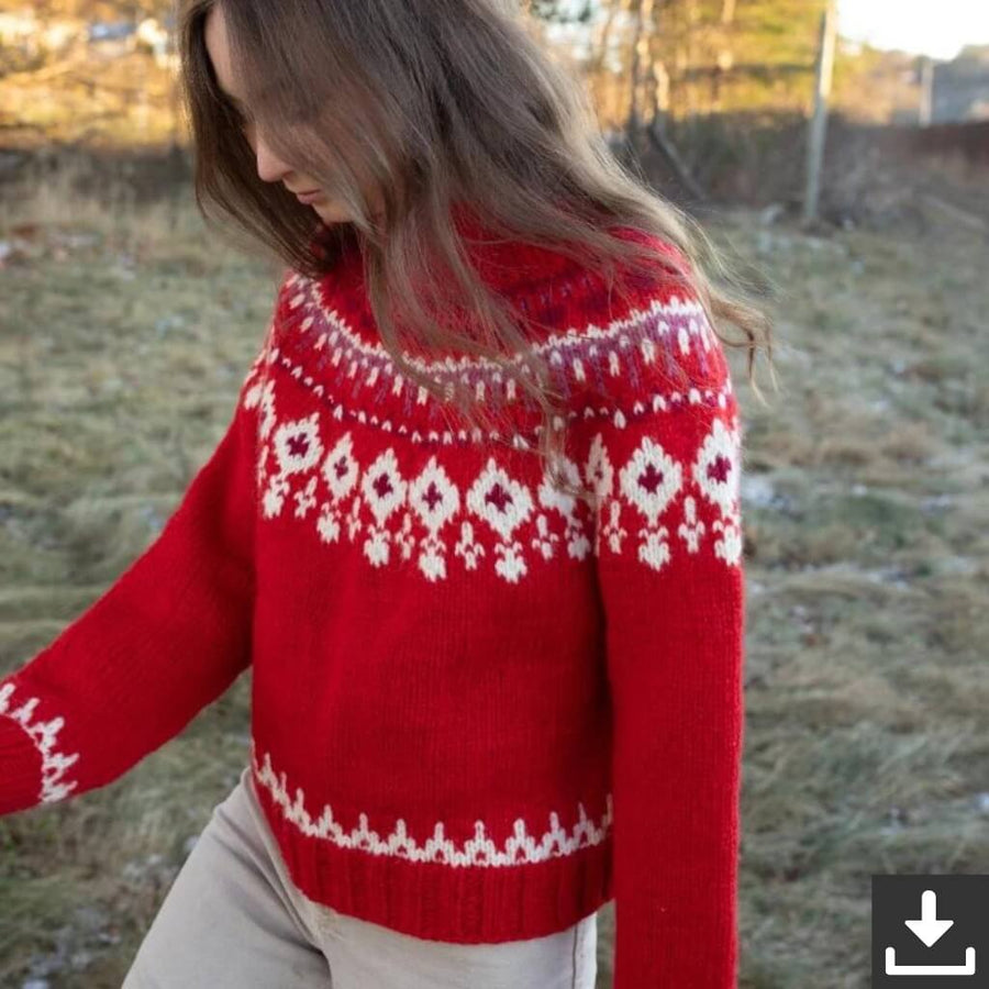 Sandnes Garn Pattern Weihnachtlicher Damen Pullover Strickanleitung - Sandnes Garn (PDF) bei bei bei bei bei Lieblingsgarn