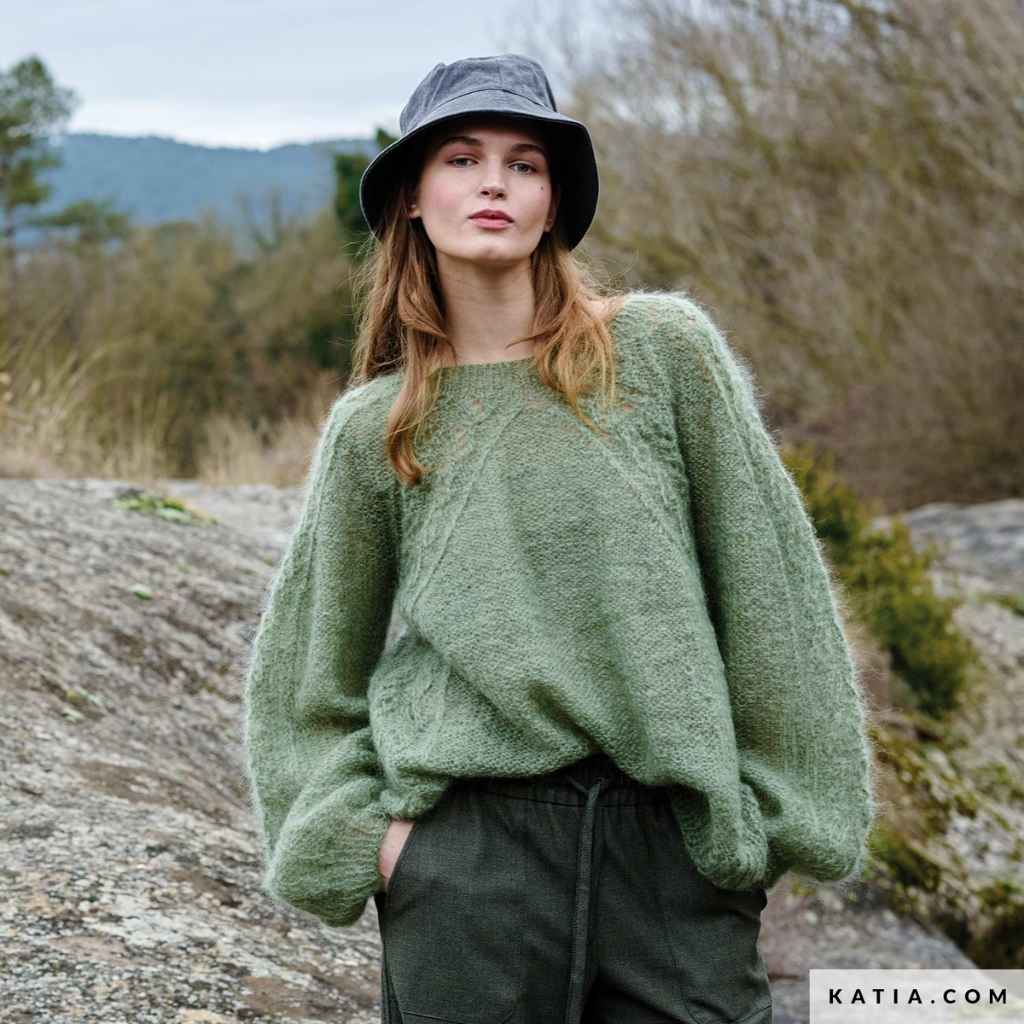 Lochmuster-Pullover Oversize Ingenua Strickanleitung - Katia (Heft)