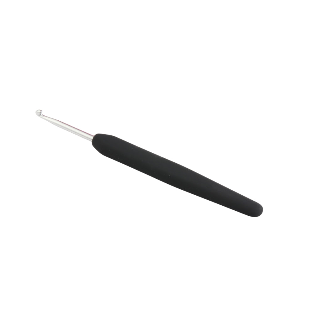 KnitPro Aluminium Häkelnadel Softgriff schwarz – Produktansicht, Kunststoff und Metall bei Lieblingsgarn