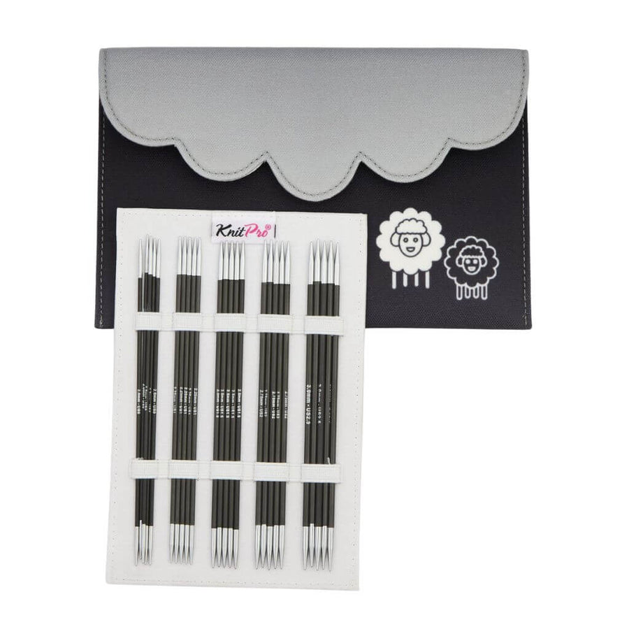 KnitPro Karbonz Deluxe Nadelspiel-Set – Produktansicht, Metall bei bei bei bei bei bei bei bei bei bei bei bei Lieblingsgarn