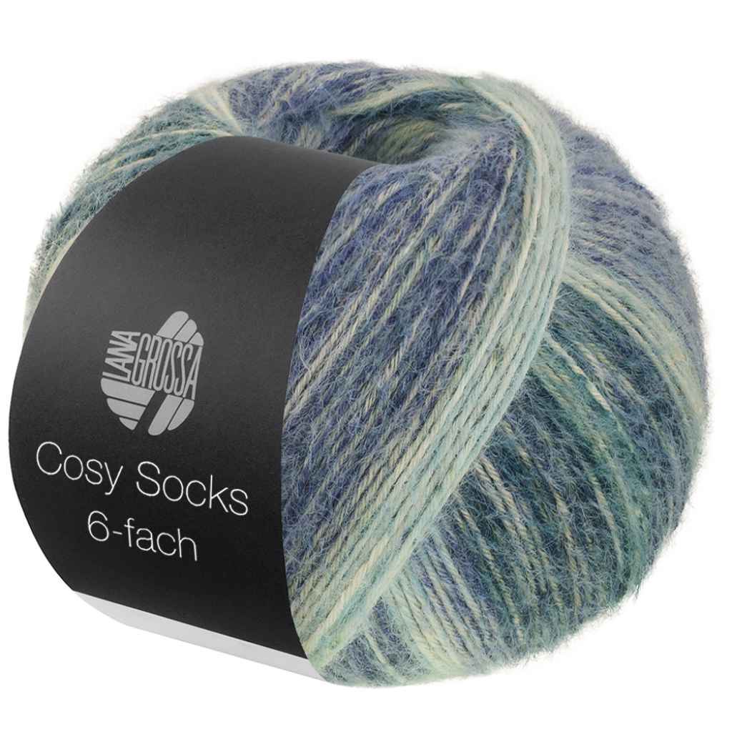 Lana Grossa Cosy Socks Dream Sockenwolle, Farbe 2153 Grau/Blau /Grüngrau/Dunkelblau/Hell /Dunkelgrau bei Lieblingsgarn
