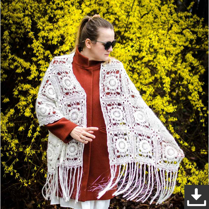 cickadesign Pattern Tuch Snowdrop Shawl Häkelanleitung - Cicka Design (PDF) Lieblingsgarn