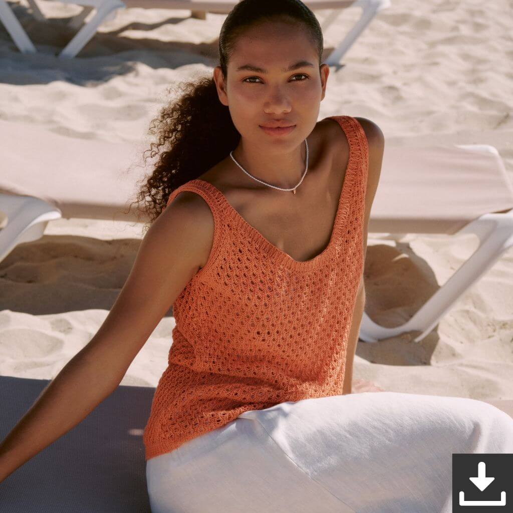 Lana Grossa Pattern Tanktop mit Netzmuster Strickset - Lana Grossa (PDF) bei bei bei bei bei bei bei bei bei Lieblingsgarn