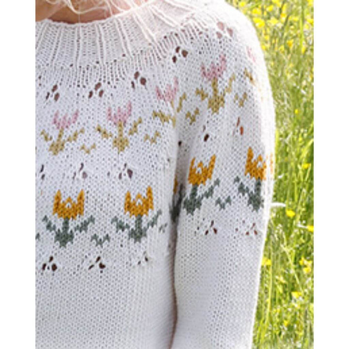 Drops Design Pattern Damen Pullover Spring Messenger Strickset - Drops (PDF) Lieblingsgarn