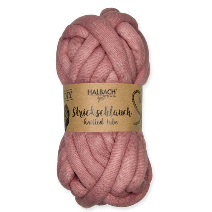 Halbach Strickschlauch gefüllt mit PES-Bauschgarn pale berry Lieblingsgarn