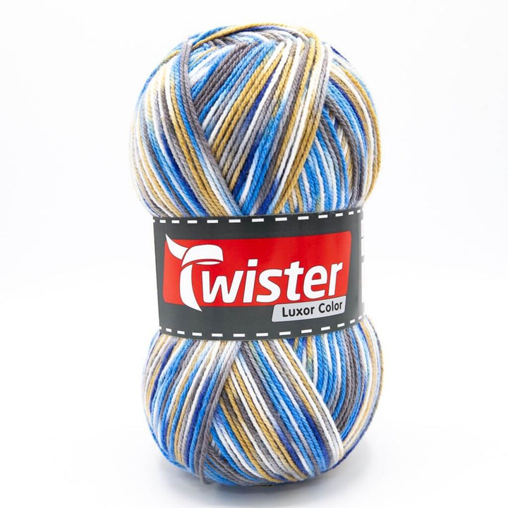 Twister 01 - Weiß/Blau/Beige/Jeans Twister Luxor 150g Lieblingsgarn
