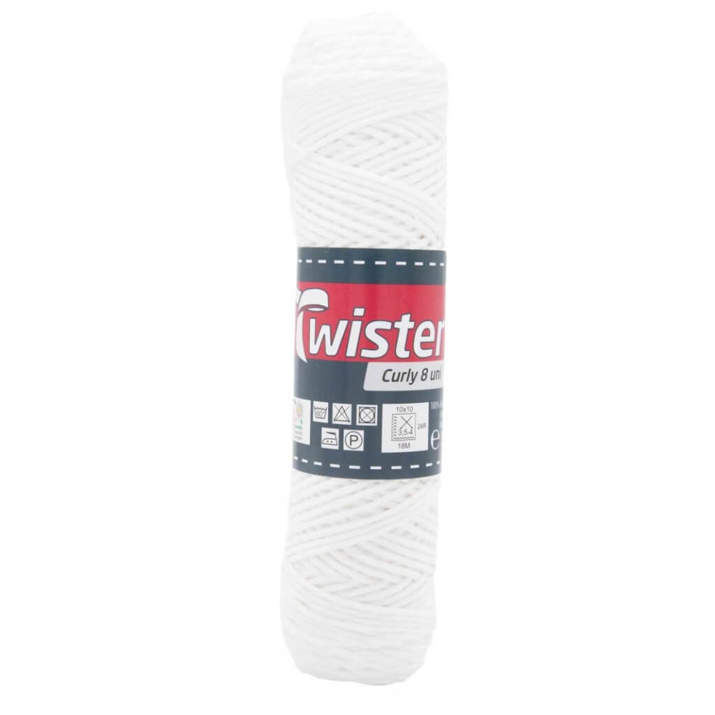 Twister Curly 8 50g - Topflappengarn, Farbe 10 Weiss – Baumwolle bei Lieblingsgarn