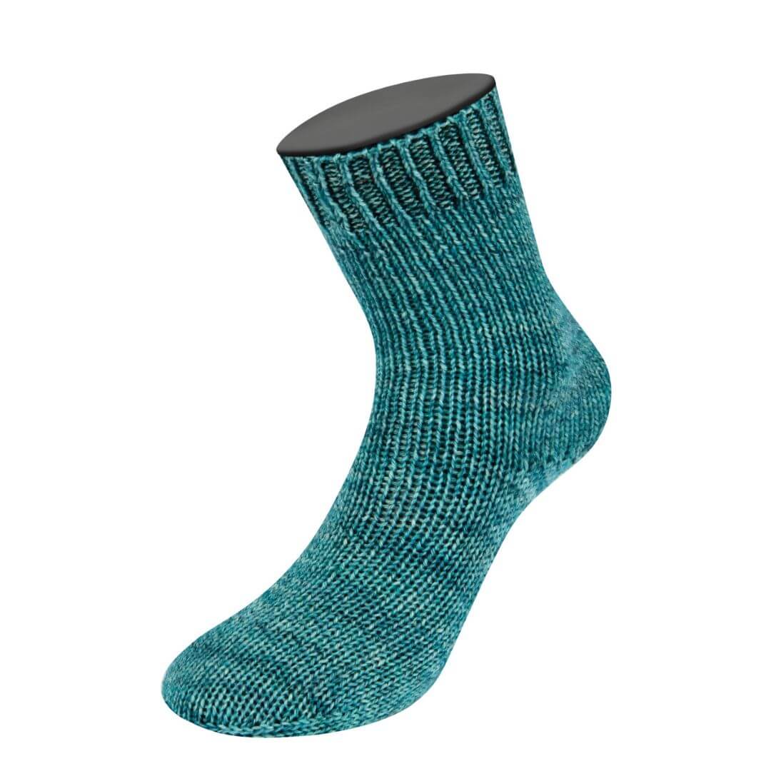 Lana Grossa Vintage Socks, Farbe 1003 Mint/Graublau/Jeans/Petrol meliert – Schurwolle und Synthetik bei Lieblingsgarn