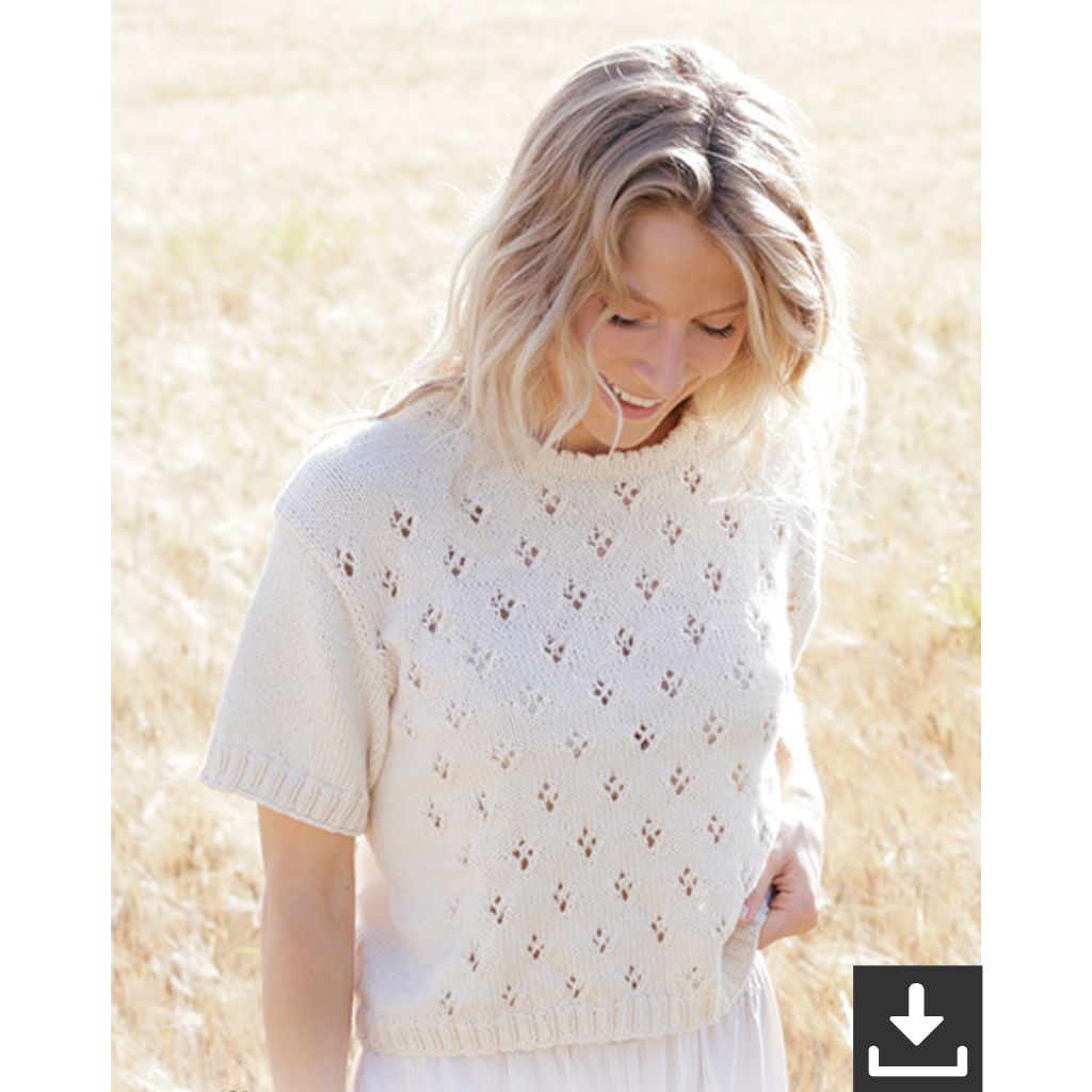 Drops Design Pattern Damen Top White Spring Strickset - Drops (PDF) bei bei bei bei bei bei bei bei bei bei bei Lieblingsgarn