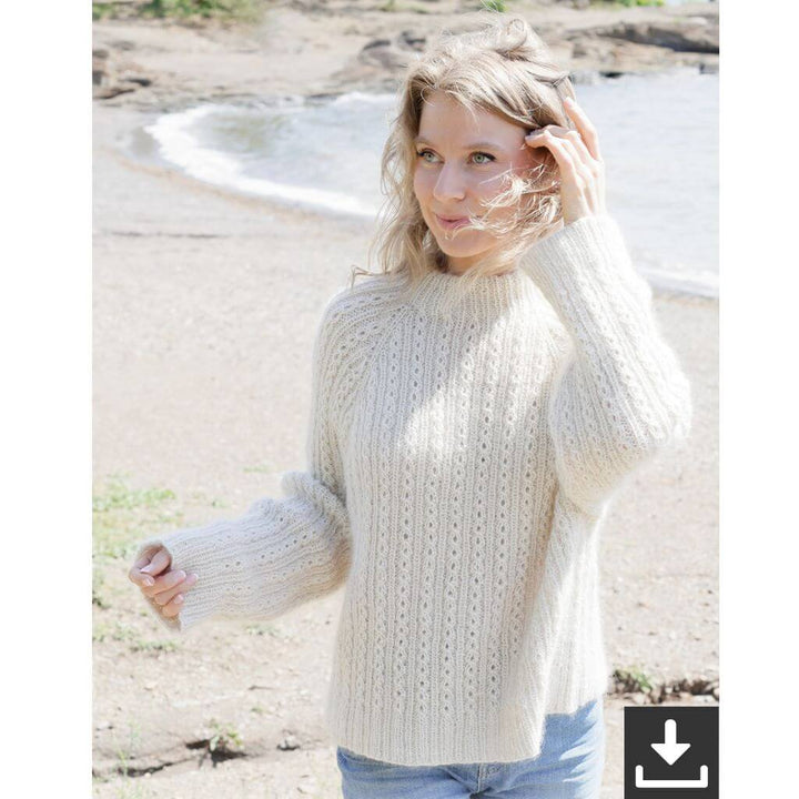Drops Design Pattern Damen Pullover Winter Pearl Sweater Strickset - Drops (PDF) Lieblingsgarn