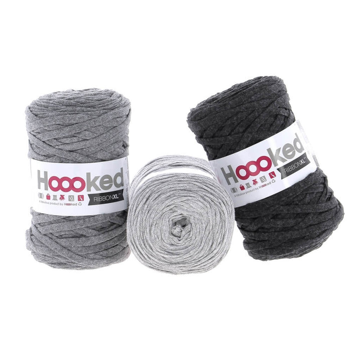 Hoooked Set aus 3 Rollen RibbonXL Peble Grey Lieblingsgarn