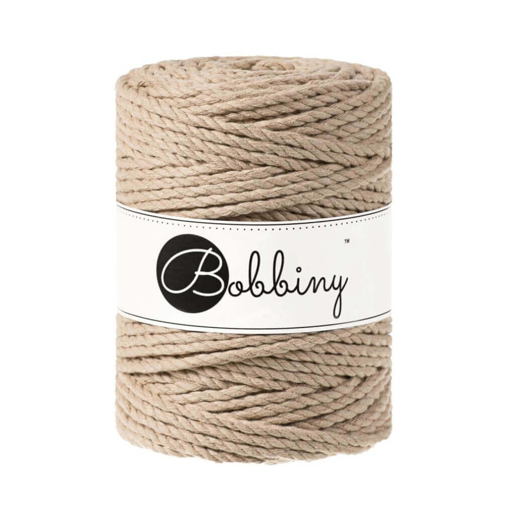 Bobbiny Makramee Garn 5 mm x 100 m gedreht Sand Lieblingsgarn
