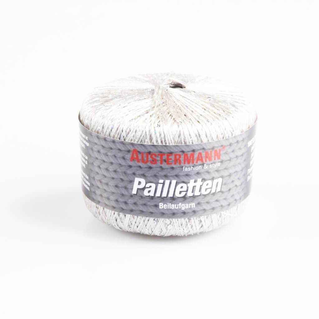 Austermann Pailletten 25g Beilaufgarn 1 - Platin Lieblingsgarn