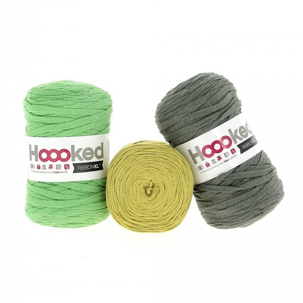 Hoooked Set aus 3 Rollen RibbonXL Herborium Green Lieblingsgarn