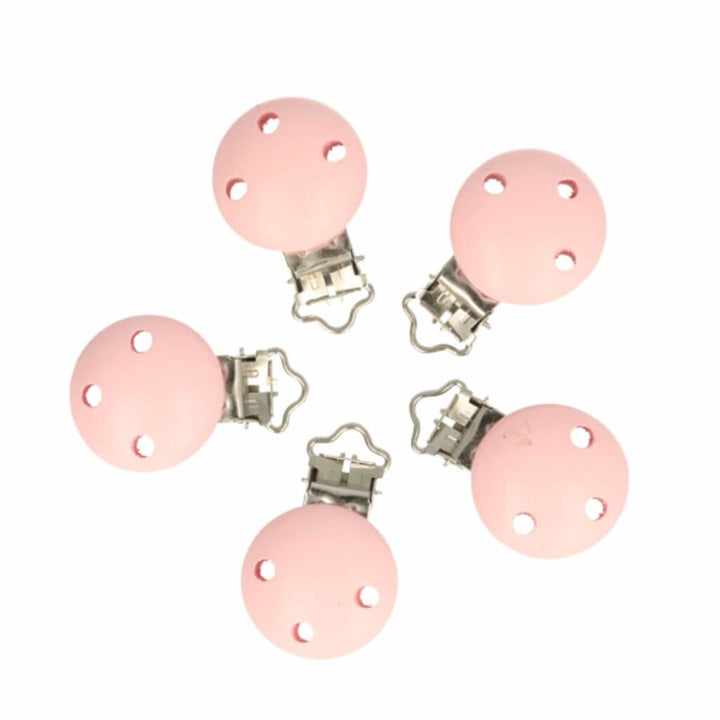 5 Clips für Schnullerketten Babyrosa Lieblingsgarn