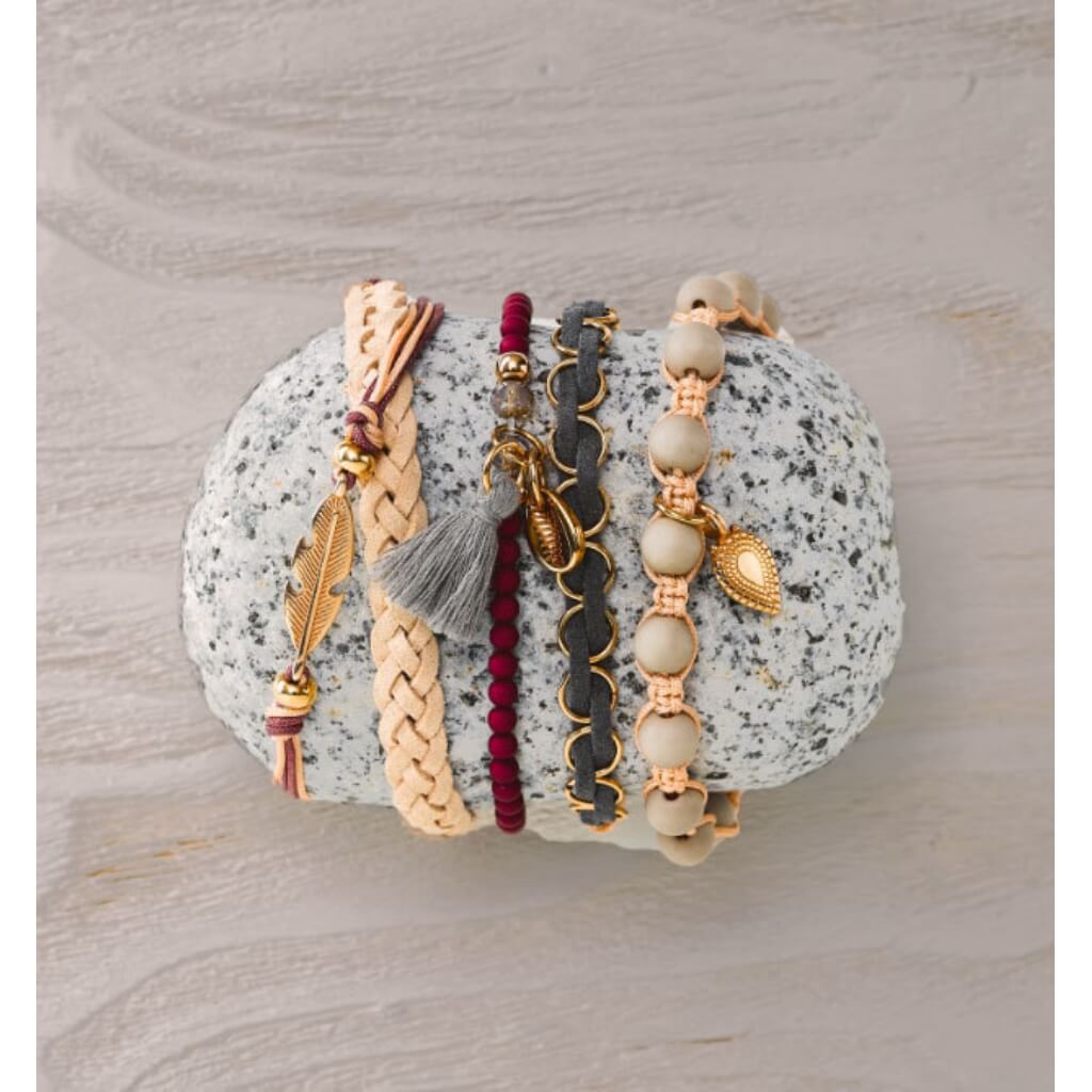 Boho-Schmuck Love &amp; Peace - Schmuckset Lieblingsgarn