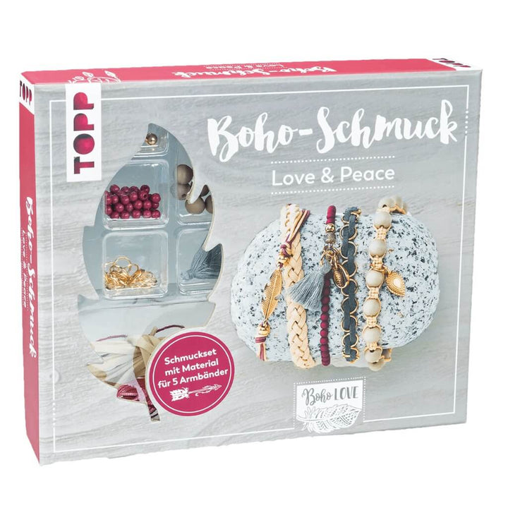 Boho-Schmuck Love &amp; Peace - Schmuckset Lieblingsgarn