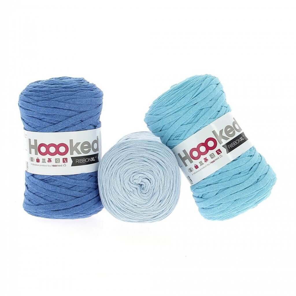 Hoooked Set aus 3 Rollen RibbonXL Aqua Intense Lieblingsgarn
