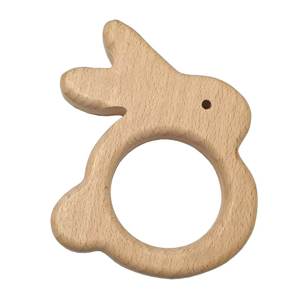 Baby Beißring Hase aus Holz Lieblingsgarn