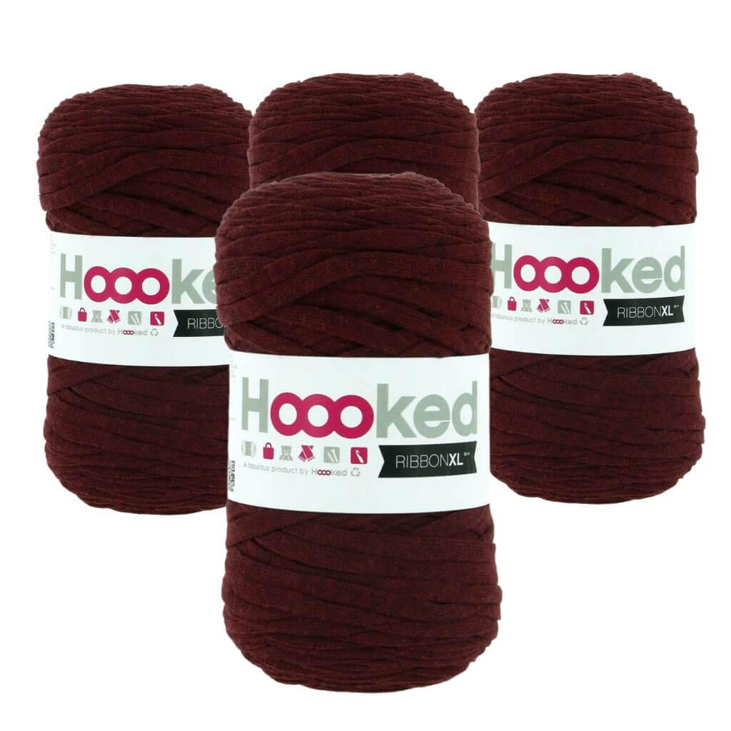 Hoooked RibbonXL 4er Spar-Set Maroon Rust Lieblingsgarn