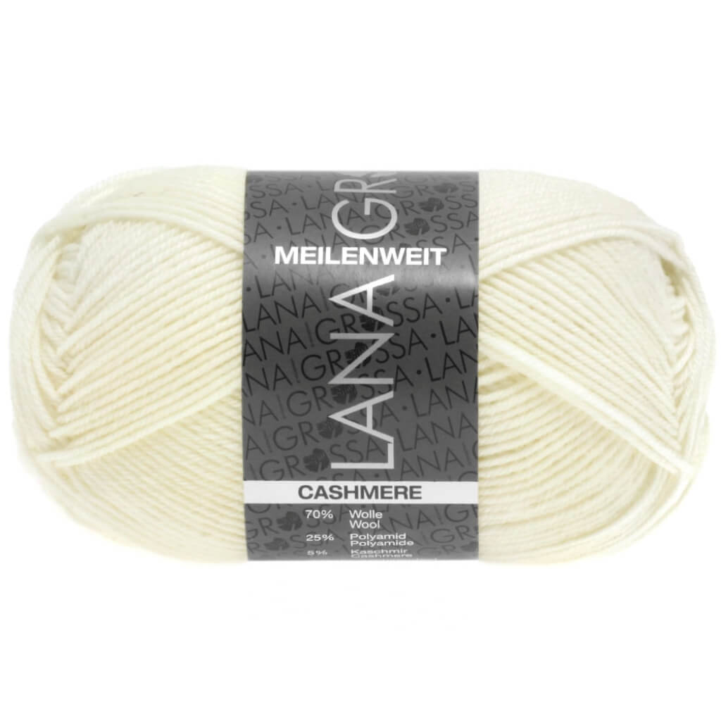 Lana Grossa Meilenweit 50 Cashmere 01 - Weiß Lieblingsgarn