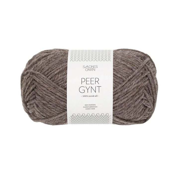 Sandnes Garn Peer Gynt 50 g - Reine Schurwolle 2652 - Mellombrun melert Lieblingsgarn