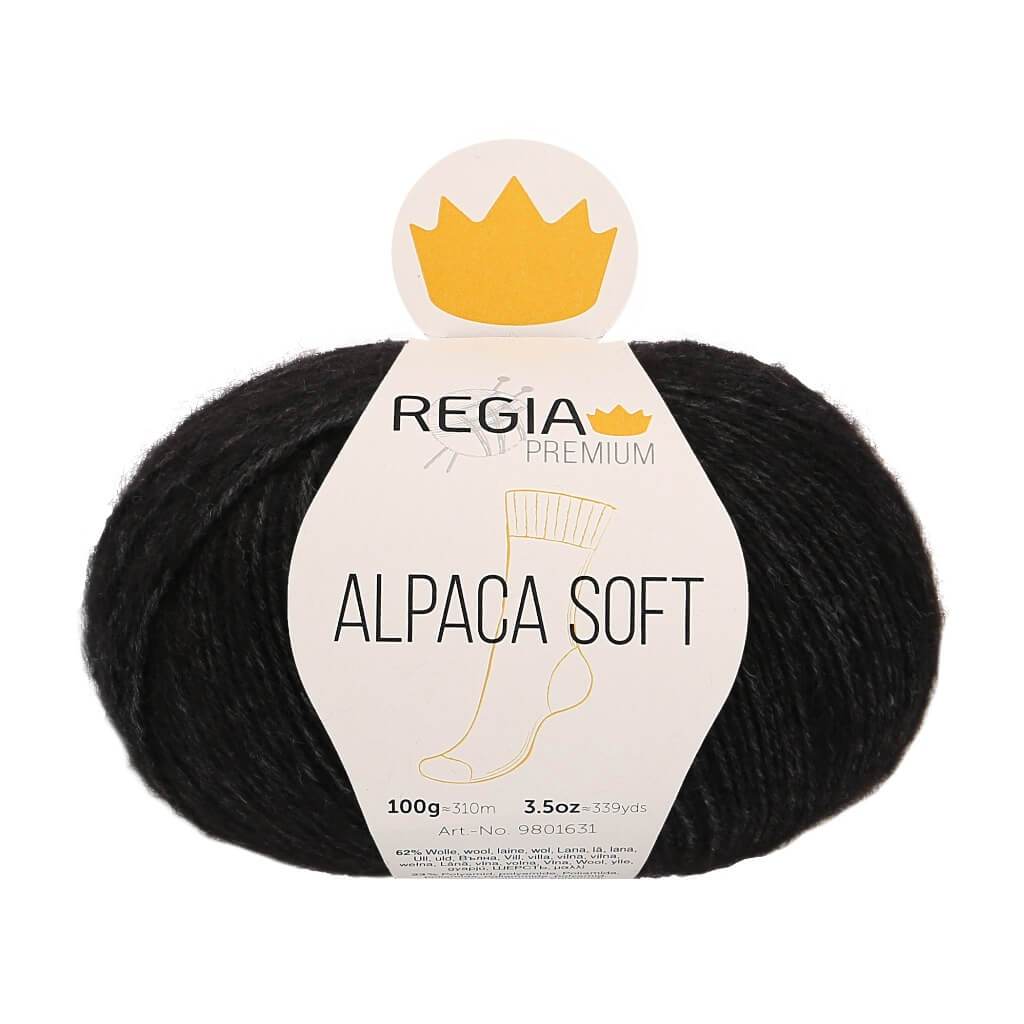 Schachenmayr Regia Premium Alpaca Soft 99 - Schwarz meliert bei bei bei bei bei bei bei bei bei bei bei bei Lieblingsgarn